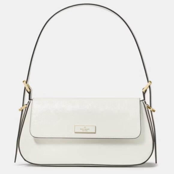 KATE SPADE NY Handbag Sm Bridget Crinkle Patent Shoulder Bag& Slim Card Set Whit